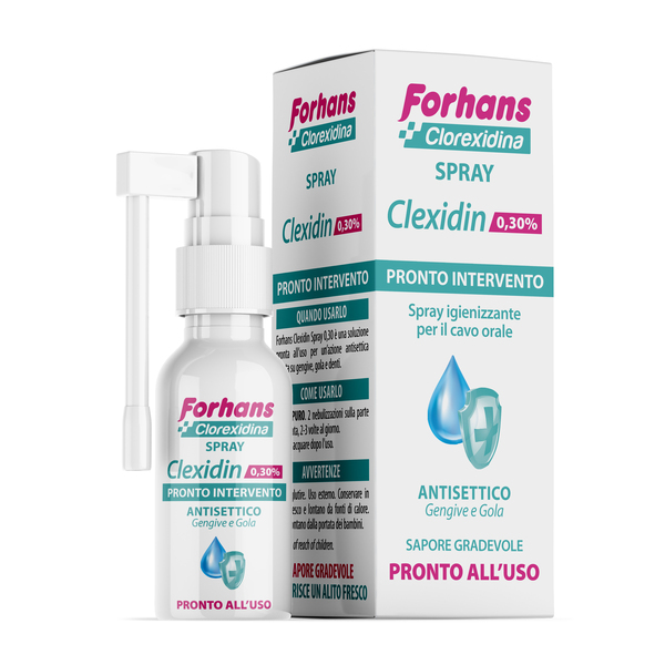 COLLUTORIO SPRAY CON CLOREXIDINA FORHANS CLEXIDIN 50ML - Farmacia Dott. Pasquale Russo