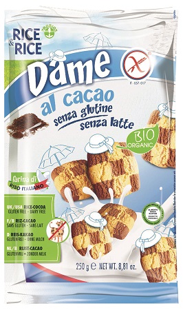 RICE&RICE DAME DI RISO CON CACAO SENZA LATTE 250 G - Farmacia Dott. Pasquale Russo