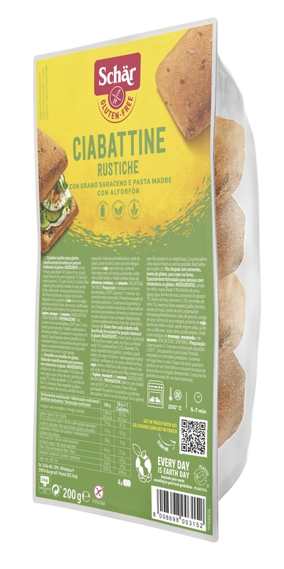 SCHAR CIABATTINE RUSTICHE SENZA LATTOSIO 200 G - Farmacia Dott. Pasquale Russo