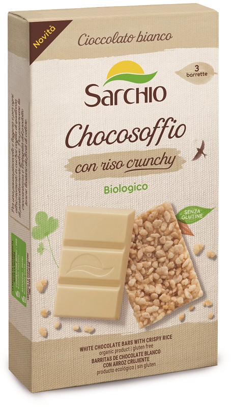 CHOCOSOFFIO BARRETTA CIOCCOLATO BIANCO CON RISO CROCCATE 3 PEZZI DA 25 G - Farmacia Dott. Pasquale Russo