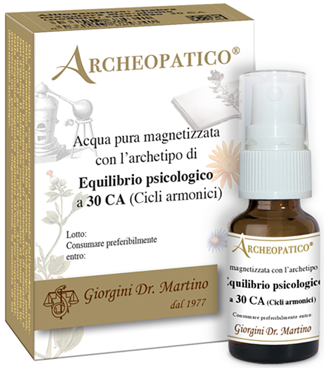 ARCHEOPATICO ACQUA PURA MAGNETIZZATA CON ARCHETIPO EQUILIBRIO PSICOLOGICO A 30 CICLI ARMONICI 10 ML - Farmacia Dott. Pasquale Russo