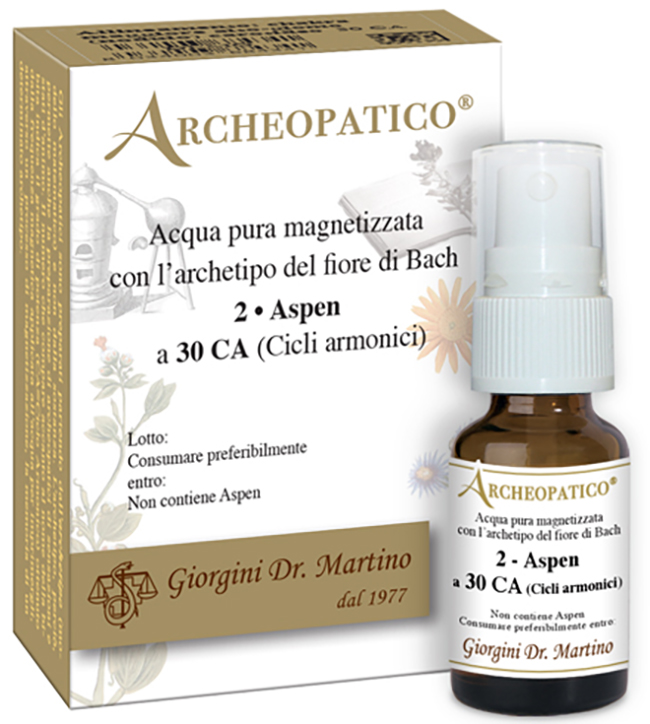 ARCHEOPATICO ACQUA PURA MAGNETIZZATA CON ARCHETIPO DEL FIORE DI BACH 2 ASPEN A 30 CICLI ARMONICI 10 ML - Farmacia Dott. Pasquale Russo
