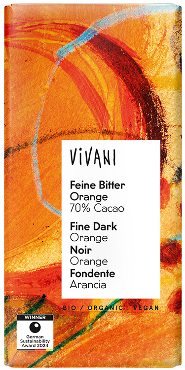 VIVANI CIOCCOLATO FONDENTE ALL'ARANCIO 100 G - Farmacia Dott. Pasquale Russo