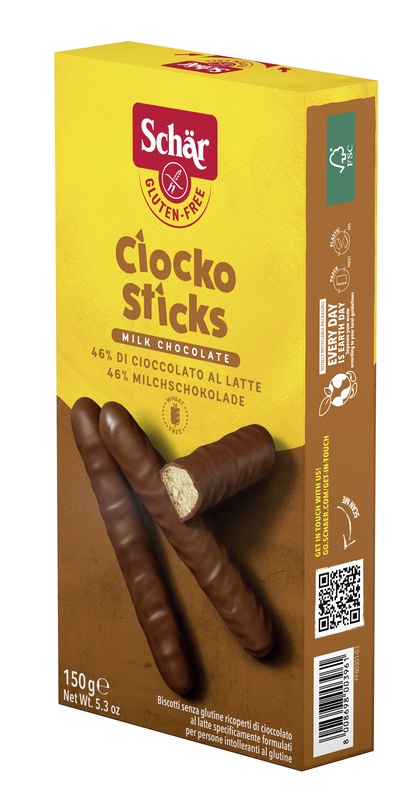 SCHAR CIOCKO STICK RICOPERTI DI CIOCCOLATO AL LATTE 150 G - Farmacia Dott. Pasquale Russo
