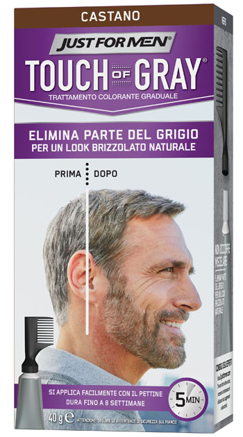 JUST FOR MEN TOUCH OF GRAY CASTANO 40 G - Farmacia Dott. Pasquale Russo
