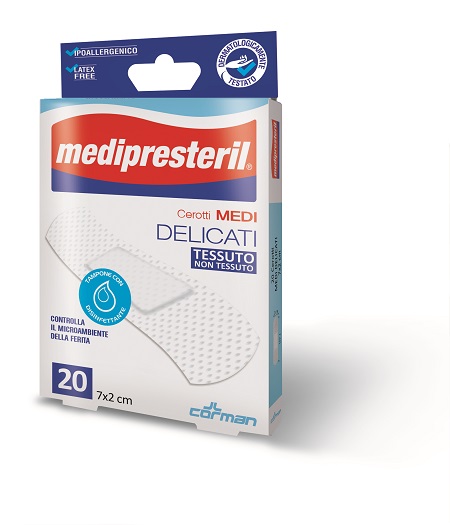 CEROTTO MEDIO MEDIPRESTERIL DELICATO TNT 7X2CM 20 PEZZI - Farmacia Dott. Pasquale Russo