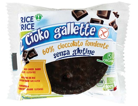 RICE&RICE CIOKO GALLETTE RICOPERTE DI CIOCCOLATO FONDENTE 33 G SENZA LIEVITO - Farmacia Dott. Pasquale Russo