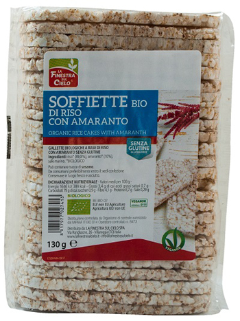 SOFFIETTE DI RISO CON AMARANTO BIO 130 G - Farmacia Dott. Pasquale Russo