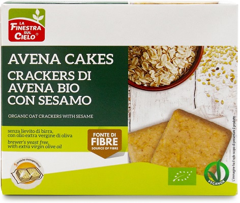 AVENACAKES CRACKERS DI AVENA CON SESAMO BIO VEGAN SENZA LIEVITO DI BIRRA CON OLIO EXTRAVERGINE DI OLIVA 250 G - Farmacia Dott. Pasquale Russo