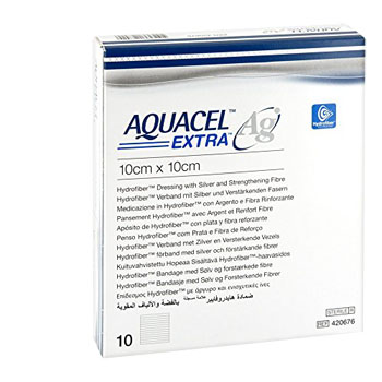 AQUACEL AG EXTRA MEDICAZIONE CON IONI ARGENTO 10X10 CM 10 PEZZI - Farmacia Dott. Pasquale Russo