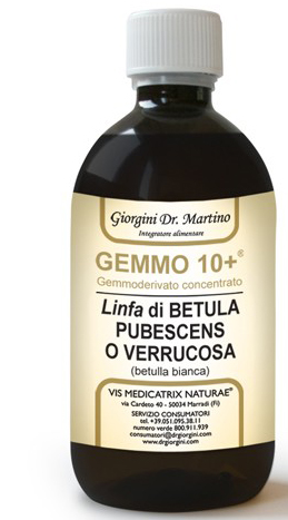 GEMMO 10+ BETULLA B LINFA 500 ML LIQUIDO ANALCOLICO - Farmacia Dott. Pasquale Russo