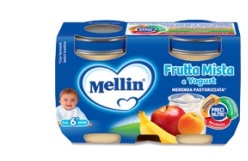 MELLIN MERENDA YOGURT FRUTTA MISTA 120 G X 2 PEZZI - Farmacia Dott. Pasquale Russo