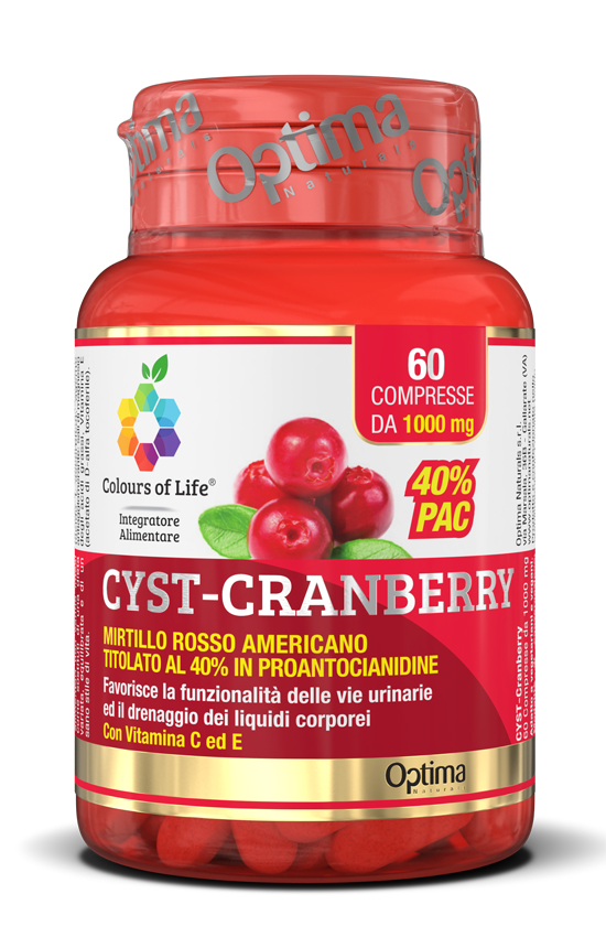 COLOURS OF LIFE CYST-CRANBERRY CON VITAMINA C E 60 COMPRESSE 1000 MG - Farmacia Dott. Pasquale Russo