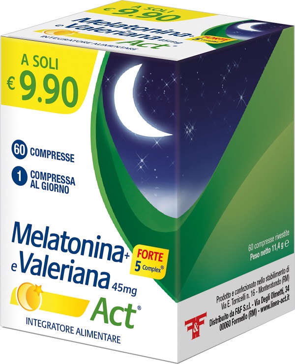 MELATONINA+FORTE 5 COMPLEX E VALERIANA ACT 60 COMPRESSE - Farmacia Dott. Pasquale Russo