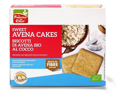 FSC SWEET AVENA CAKES BISCOTTI DI AVENA AL COCCO BIO SENZA LIEVITO DI BIRRA SENZA LATTE CO NOLIO DI GIRASOLE SENZA OLIO DI PALMA 250 G - Farmacia Dott. Pasquale Russo