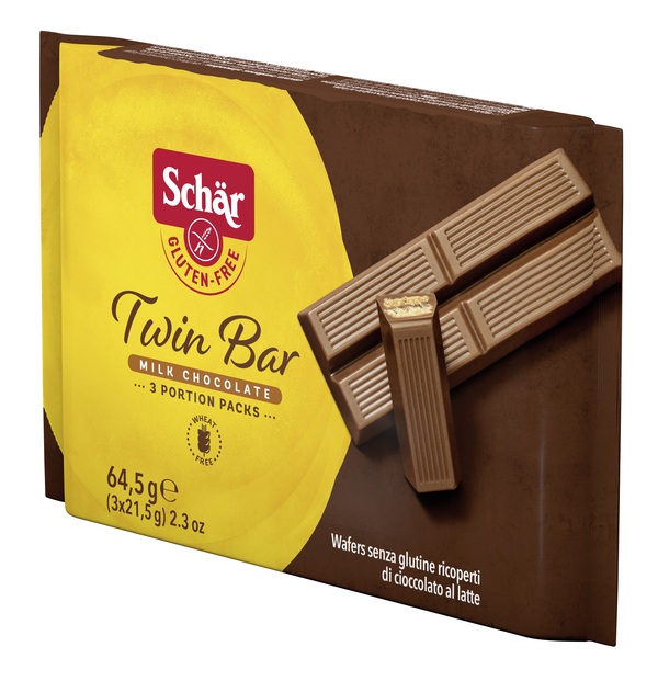 SCHAR TWIN BAR WAFERS RICOPERTI DI CIOCCOLATO AL LATTE 3 PEZZI DA 21,5 G - Farmacia Dott. Pasquale Russo