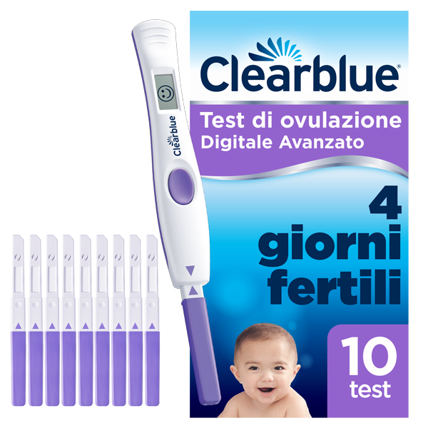 TEST DI OVULAZIONE CLEARBLUE DIGITALE AVANZATO 10 PEZZI - Farmacia Dott. Pasquale Russo