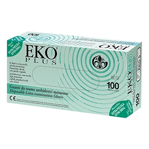 GUANTO IN LATTICE SUPERFICIE LISCIA TALCATO 100 PEZZI ARTICOLO EKO 7 - Farmacia Dott. Pasquale Russo
