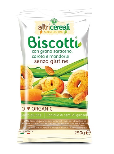 ALTRICEREALI BISCOTTI DI GRANO SARACENO CON CAROTA E MANDORLE BIO 250 G - Farmacia Dott. Pasquale Russo