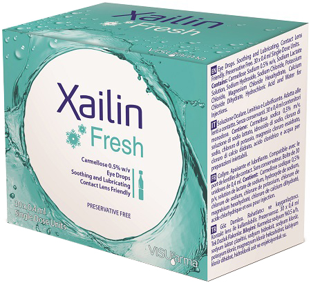 XAILIN FRESH GOCCE OCULARI CARBOSSIMETILCELLULOSA 0,5% 30 FLACONCINI MONODOSE 0,4 ML - Farmacia Dott. Pasquale Russo