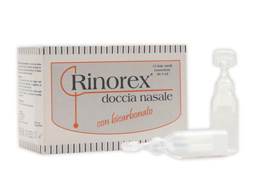 FIALA PER DOCCIA NASALE RINOREX BICARBONATO 15 FIALE 5 ML - Farmacia Dott. Pasquale Russo