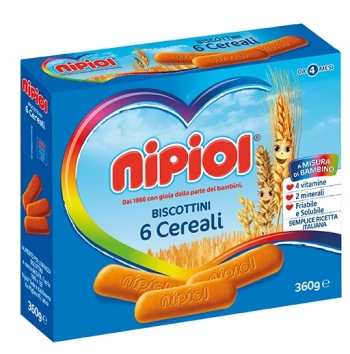 NIPIOL BISCOTTINI 6 CEREALI 360 G - Farmacia Dott. Pasquale Russo