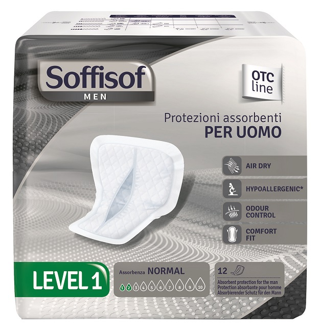 PANNOLONE PER INCONTINENZA SAGOMATO SOFFISOF MEN LEVEL 1 12 PEZZI - Farmacia Dott. Pasquale Russo