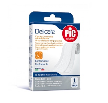 CEROTTO PIC DELICATE STRISCIA BIANCA CON TAMPONE ANTIBATTERICO CM 8X0,5 M - Farmacia Dott. Pasquale Russo