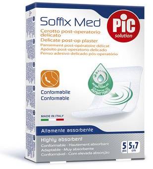CEROTTO PIC SOFFIX MED IN TNT CON TAMPONE CENTRALE ASSORBENTE STERILE MONOUSO 5X7 CM ANTIBATTERICO 5 PEZZI - Farmacia Dott. Pasquale Russo
