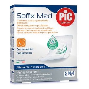 CEROTTO PIC SOFFIX MED IN TNT CON TAMPONE CENTRALE ASSORBENTE STERILE MONOUSO 10X6 CM ANTIBATTERICO 5 PEZZI - Farmacia Dott. Pasquale Russo