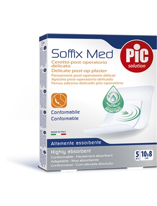 CEROTTO PIC SOFFIX MED IN TNT CON TAMPONE CENTRALE ASSORBENTE STERILE MONOUSO 10X8 CM ANTIBATTERICO 5 PEZZI - Farmacia Dott. Pasquale Russo