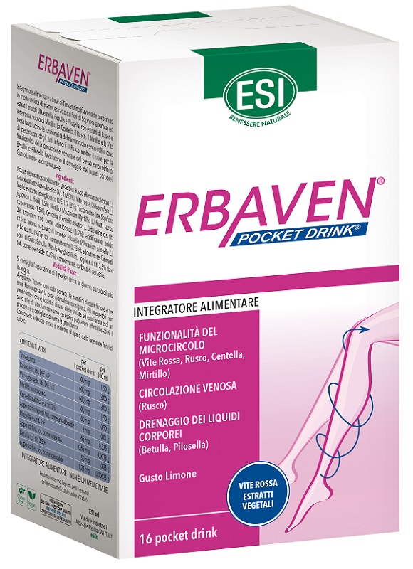 ESI ERBAVEN 16 POCKET DRINK X 20 ML GUSTO LIMONE - Farmacia Dott. Pasquale Russo