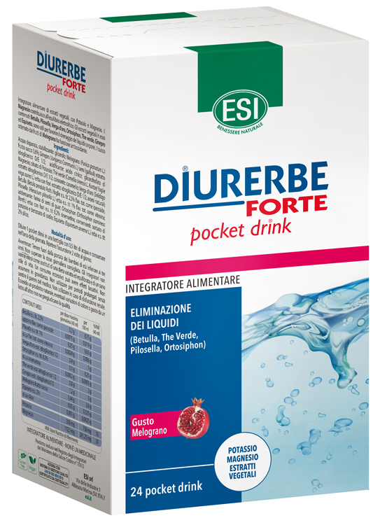 ESI DIURERBE FORTE POCKET DRINK MELOGRANO 24 X 20 ML - Farmacia Dott. Pasquale Russo