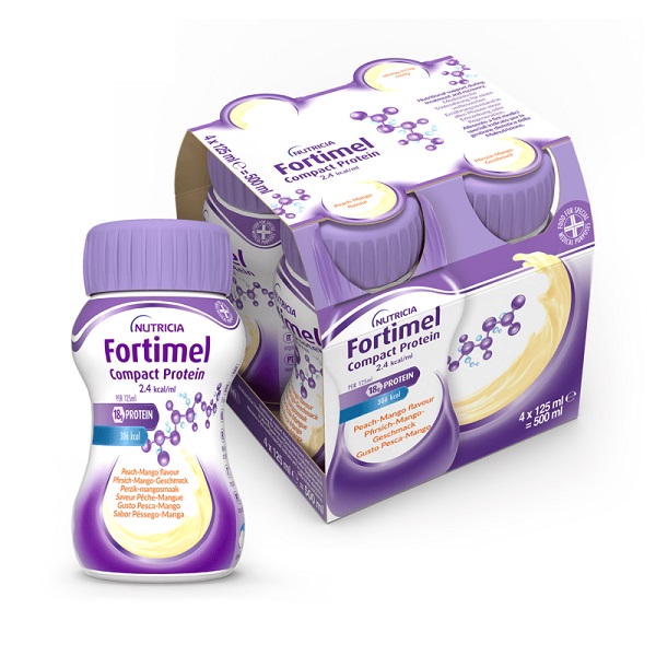 NUTRICIA FORTIMEL COMPACT PROTEIN GUSTO PESCA E MANGO 4 BOTTIGLIE DA 125 ML - Farmacia Dott. Pasquale Russo
