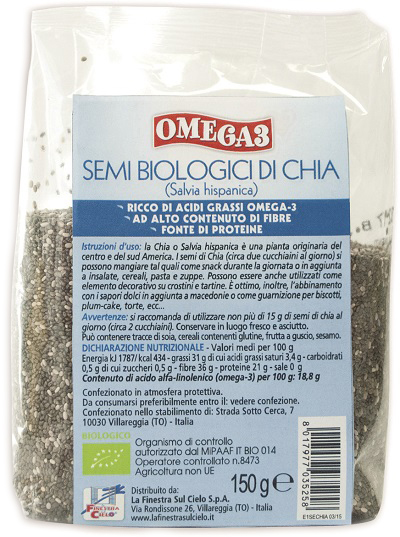 FSC OMEGA 3 SEMI DI CHIA BIO AD ALTO CONTENUTO DI FIBRA 150 G - Farmacia Dott. Pasquale Russo