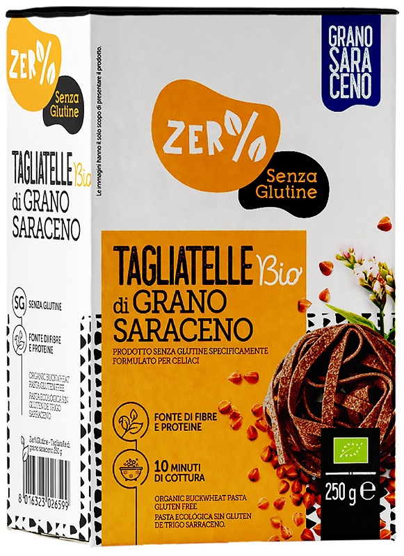 ZERO% GLUTINE TAGLIATELLE A NIDO DI GRANO SARACENO INTEGRALESENZA GLUTINE BIO 250 G - Farmacia Dott. Pasquale Russo