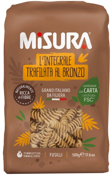 MISURA FUSILLI INTEGRALI CON GERME DI GRANO 500 G - Farmacia Dott. Pasquale Russo
