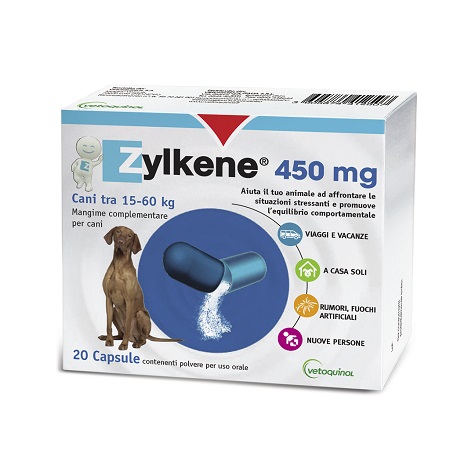 ZYLKENE CANI GROSSA TAGLIA 15-60KG 20 CAPSULE DA 450 MG - Farmacia Dott. Pasquale Russo