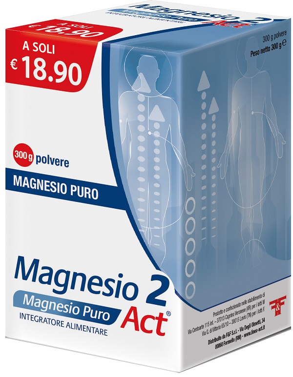 MAGNESIO 2 MAGNESIO PURO ACT POLVERE 300 G - Farmacia Dott. Pasquale Russo
