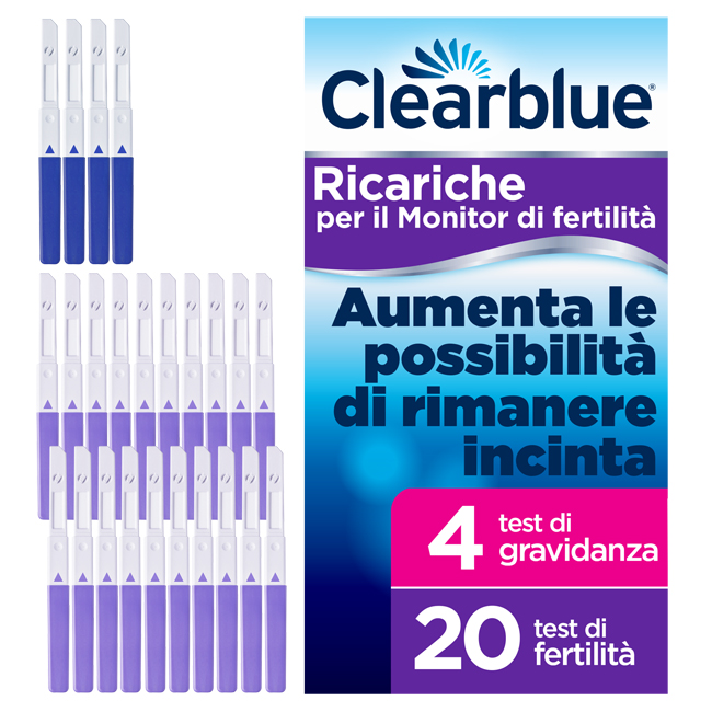 MONITOR DI FERTILITA' CLEARBLUE ADVANCED IN STICK 20 PEZZI + 4 TEST DI GRAVIDANZA - Farmacia Dott. Pasquale Russo