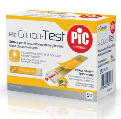 STRISCE MISURAZIONE GLICEMIA PIC GLUCOTEST 50 PEZZI - Farmacia Dott. Pasquale Russo
