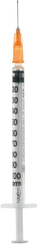 SIRINGA PER INSULINA EXTRAFINE 1ML 100 UI AGO REMOVIBILE 25 GAUGE 0,5X16 MM 1 PEZZO - Farmacia Dott. Pasquale Russo