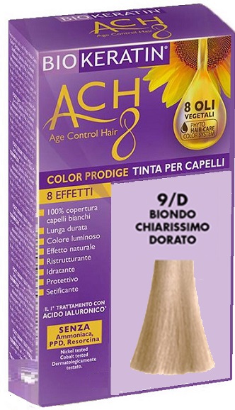 BIOKERATIN ACH8 COLOR PRODIGE 9/D BIONDO CHIARISSIMO DORATO - Farmacia Dott. Pasquale Russo