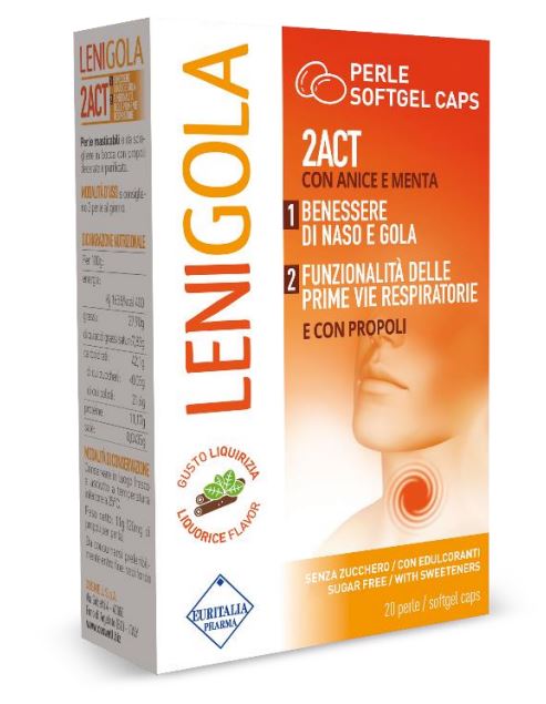 LENIGOLA 20 PERLE SOFTGEL CAPS LIQUIRIZIA - Farmacia Dott. Pasquale Russo
