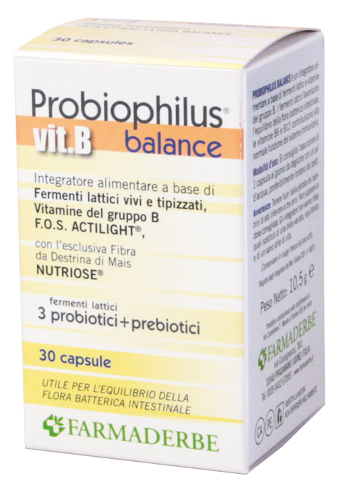 PROBIOPHILUS VIT B BALANCE 30 CAPSULE - Farmacia Dott. Pasquale Russo