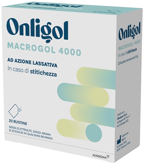 ONLIGOL MACROGOL 4000 20 BUSTINE 10 G SENZA ZUCCHERO - Farmacia Dott. Pasquale Russo