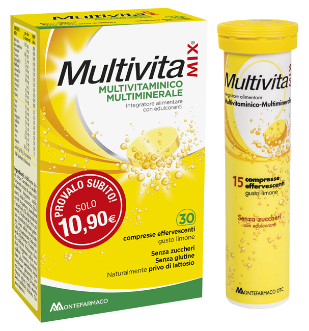 MULTIVITAMIX SENZA ZUCCHERO 30 COMPRESSE EFFERVESCENTI - Farmacia Dott. Pasquale Russo