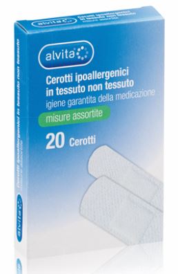 ALVITA CEROTTO IN TESSUTO NON TESSUTO ESTENSIBILE BIANCO CON TAMPONE ANTISETTICO ASSORTITO 20 PEZZI - Farmacia Dott. Pasquale Russo