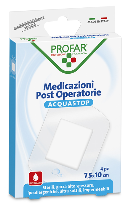 ACQUASTOP MEDICAZIONE POST OPERATORIA 7,5X10 CM PROFAR MED 4 PEZZI - Farmacia Dott. Pasquale Russo