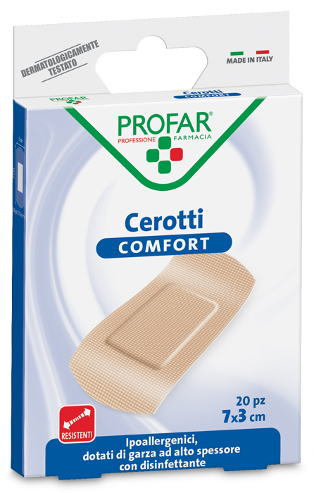 CEROTTO COMFORT GRANDE 7X3 CM 20 PEZZI PROFAR - Farmacia Dott. Pasquale Russo